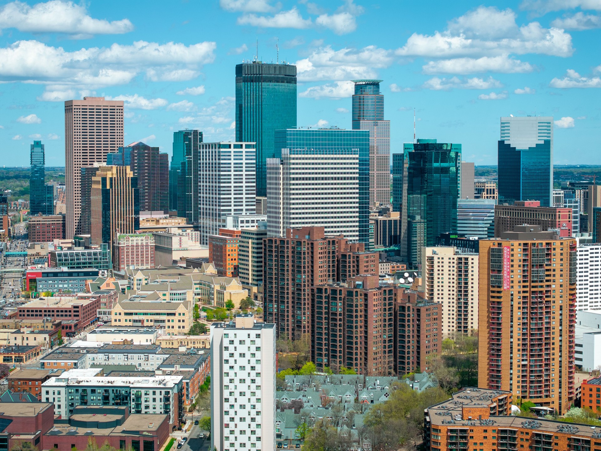 Downtown Minneapolis Skyline Aerial